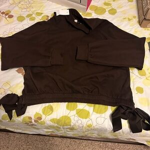 LOFT Brown Sweatshirt with Ribbon Details